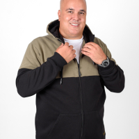 Two-tone hoodie jacket black
