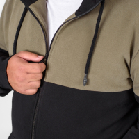 Two-tone hoodie jacket black