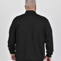 Men's sweatshirt with collar and full zip in total black