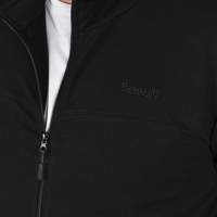Men's sweatshirt with collar and full zip in total black