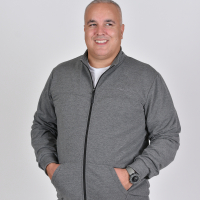 Men's sweatshirt with collar and zip in heather anthracite