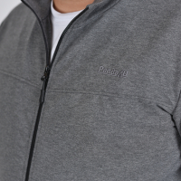 Men's sweatshirt with collar and zip in heather anthracite