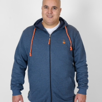 Men's hooded indigo melange hoodie