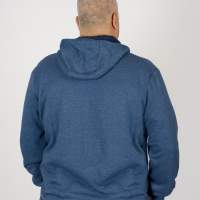 Men's hooded indigo melange hoodie