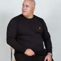 Black long-sleeve shirt with embroidery