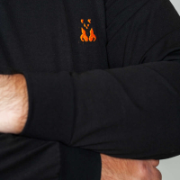 Black long-sleeve shirt with embroidery