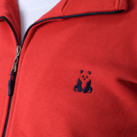 Men's Red Collared Sweatshirt Jacket