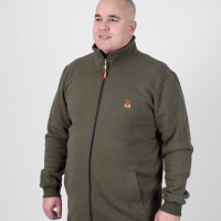 Men's Hoodie Jacket with Olive Green Collar
