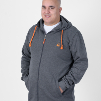 Men's hoodie jacket anthracite melange