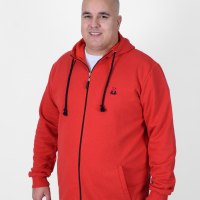 Men's Hooded Red Sweater Jacket