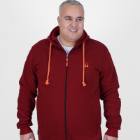 Men's Hooded Sweat Jacket in Burgundy