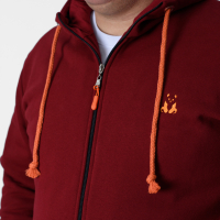 Men's Hooded Sweat Jacket in Burgundy