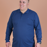 Polo majica dugih rukava indigo