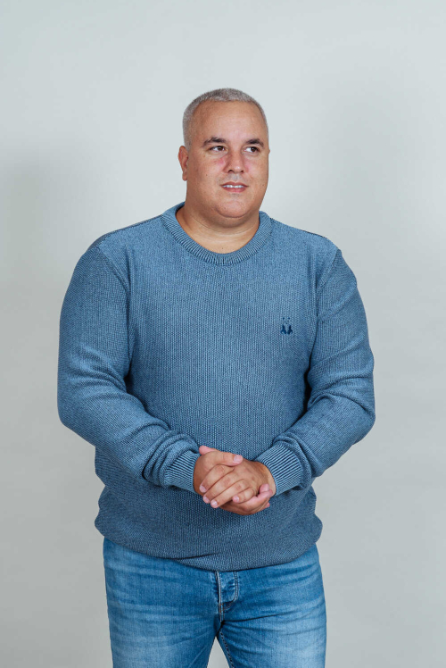 Kék férfi pulóver 