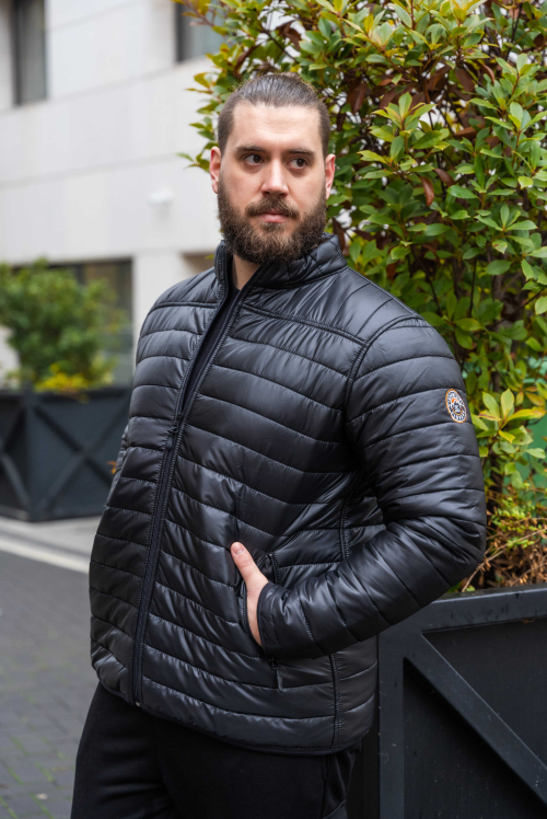 Šuškava zimska muska jakna crna 