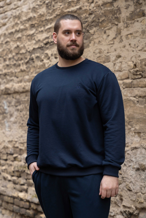 Dukserica sa vezom teget Oversize duks 