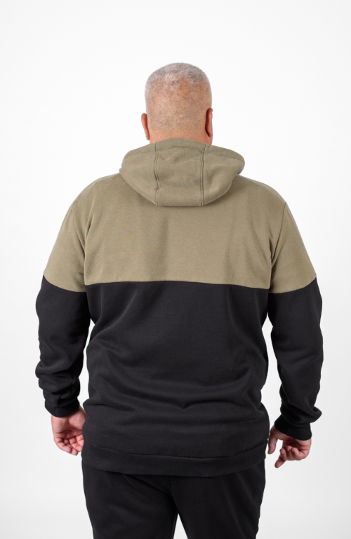 Two-tone hoodie jacket black