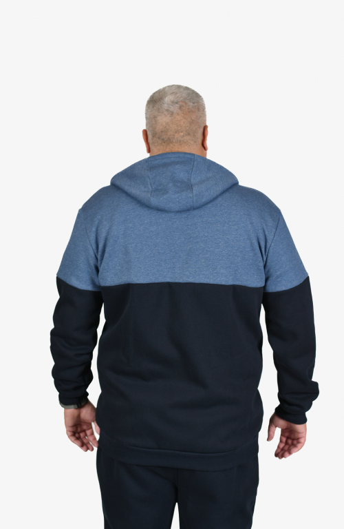 Two-tone hooded jacket in navy