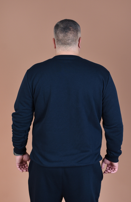 Navy blue hoodie with embroidery