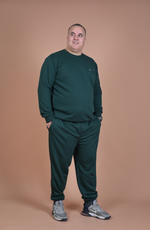 Dark green hoodie with embroidery