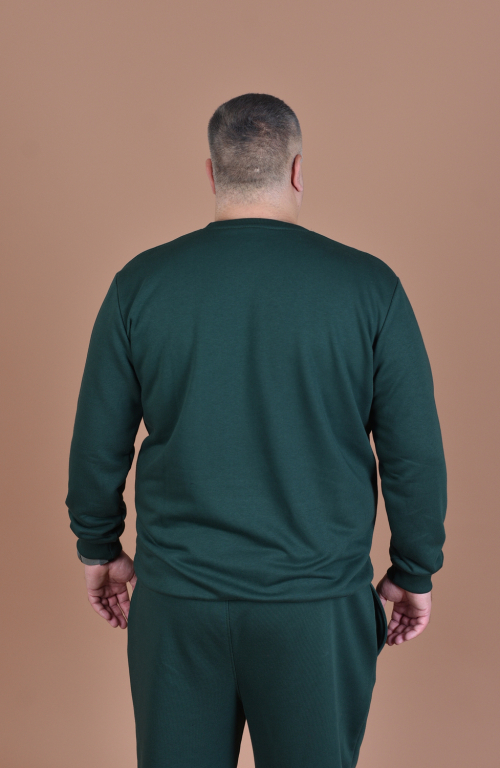 Dark green hoodie with embroidery