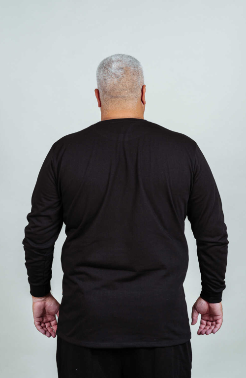 Black long-sleeve shirt with embroidery