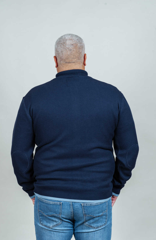 Men's navy zip sweater