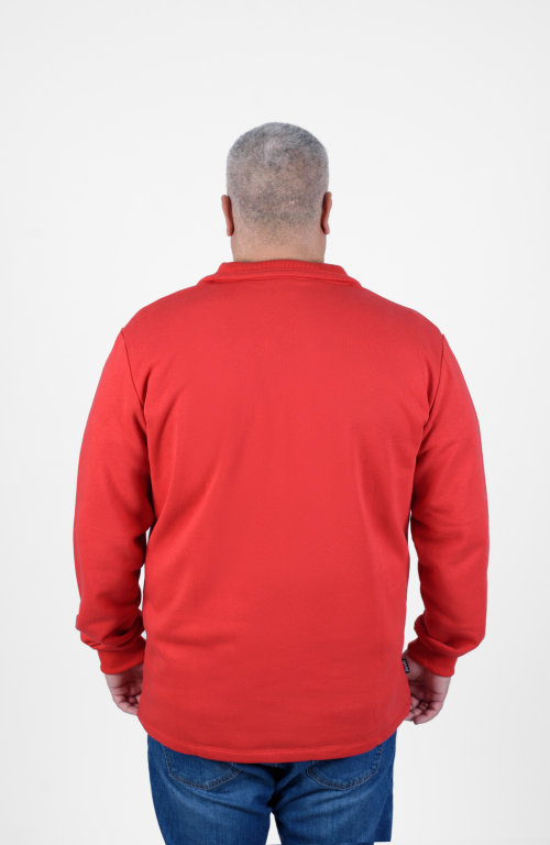 Men's Red Collared Sweatshirt Jacket