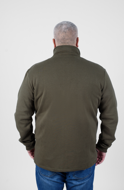 Men's Hoodie Jacket with Olive Green Collar