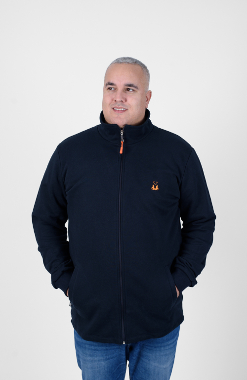 Men's Hooded Jacket with Collar Navy