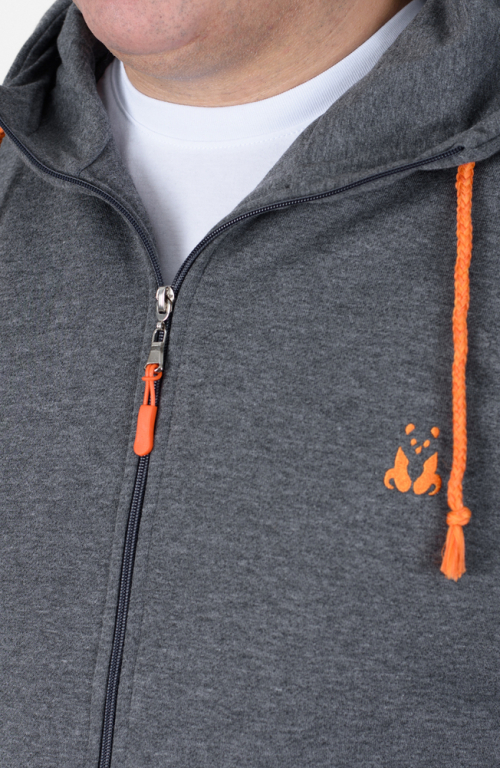 Men's hoodie jacket anthracite melange