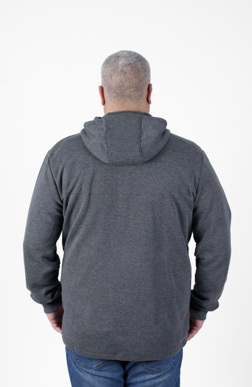 Men's hoodie jacket anthracite melange