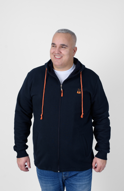 Men's Hooded Sweatshirt Jacket Navy