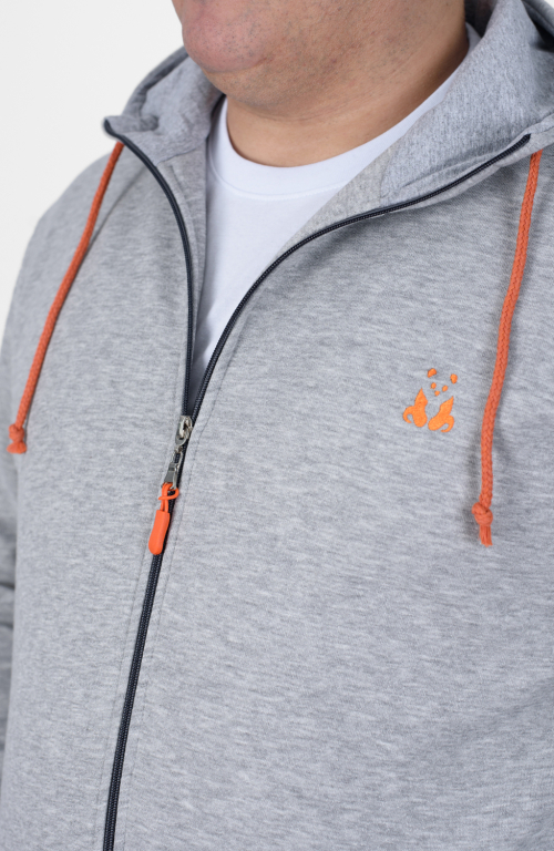 Men's Hooded Sweatshirt Jacket Light Gray