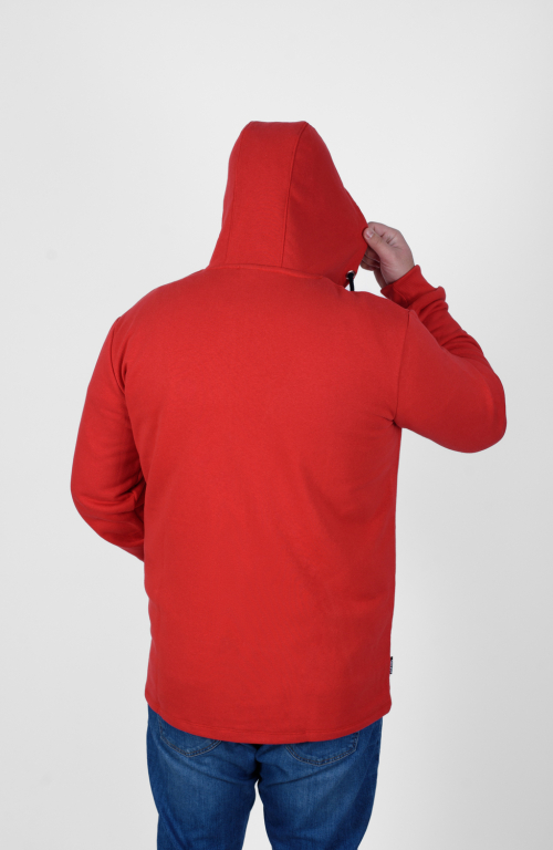 Men's Hooded Red Sweater Jacket