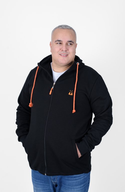 Men's Hooded Sweatshirt Jacket Black