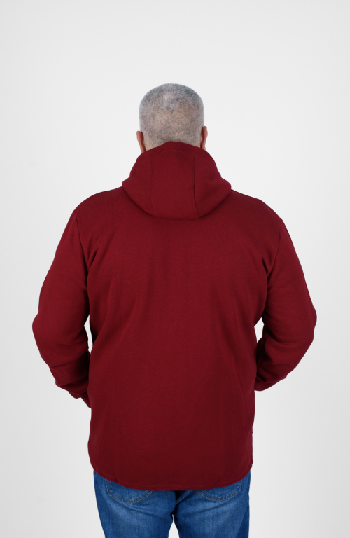 Men's Hooded Sweat Jacket in Burgundy